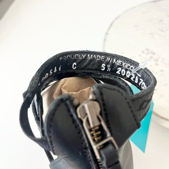 Lane Boots BECCA Womens Black Wedges 5.5 Western Sandals Cowgirl Leather Heels - Picture 9 of 11